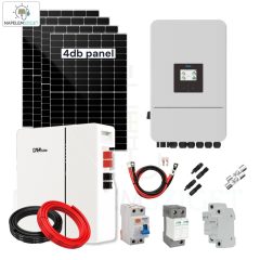   5kW sziget üzemű napelemes rendszer (51,2V, 10,24kWh LifePo4 akkumulátor)