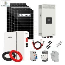 5kW napelemes rendszer (sziget üzem, 48V, 5kWh akkumulátor)