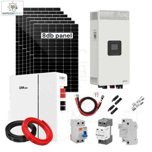 5kW napelemes rendszer (sziget üzem, 48V, 5kWh akkumulátor)