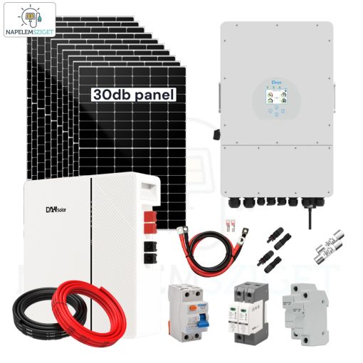 15kW sziget üzemű napelemes rendszer (DEYE 3 fázisú 48V, 15kWh akkumulátor)