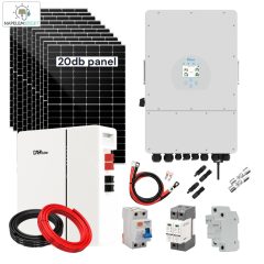   10kW Sziget üzemű napelemes rendszer (DEYE 3 fázis, 48V, 15kWh LiFePo4 akku)