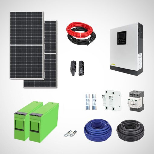 2,4kW kettős konverziós napelemes rendszer (szigetüzemű 24V) - 2,5kWh