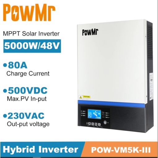 PowMr POW VM5K-III hibrid inverter (48V, 80A MPPT, 5kW)