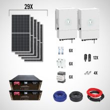 Deye 3 Fázisú 25kW hibrid napelemes rendszer 45kWh DAH LifePo4 akkumulátorral